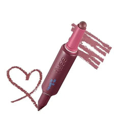 fwee Long Lasting Dual Coloring Stick Lip Liner, Pretty Savage All in one dual stick, Retractable Lip Liner Lipstick Combo, Satin Finish Smooth glide, Smudge proof