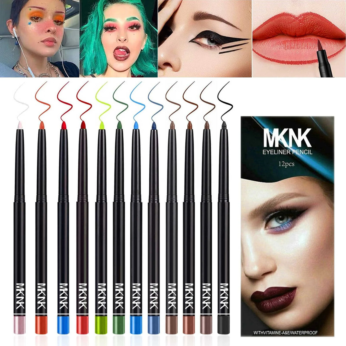 TYTSPEASY 12pcs Coloured Rainbow , Pencil, Silkworm Pencil, , Lip Liner Pen Set Beginner Makeup Kit For Adults Velvety Travel Makeup Set Makeup Games Maquillaje Hudabeauty Seint Eyeshadow Must Haves