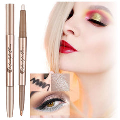 Huda Beauty TYTSPEASY 1PCS Eye Makeup Stick Double Headed Lying Silkworm Pen Pearl White Double Headed Repairing Lying Silkworm Eye Shadow Natural Three Not Smudged Eye Liner Tool Uzu Dime Beauty Huda Primelash