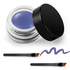 Erinde Gel Eyeliner, Waterproof Cream Eyeliner Gel Pot, High-Intensity Pigments Long Lasting Smudge Proof Eye Liner Eyebrow Makeup, Waterline Matte Eye Liner with 2PCS Brushes