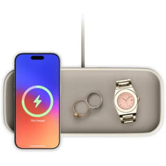 Twelve South Valet 4.25 in | 4.25" Leather Charging Tray, Qi2 Wireless Charger, Nightstand Organizer, Catchall Tray, Key Tray, Valet Tray, Desk Organizer