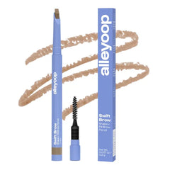 ALLEYOOP Swift Eyebrow All-In-1 Brow Definer with Built-In Sharpener & Spoolie Brush, Water & Smudge Resistant and Eyebrow Pencil for Women, Natural Matte Finish, Vegan, Cruelty-Free