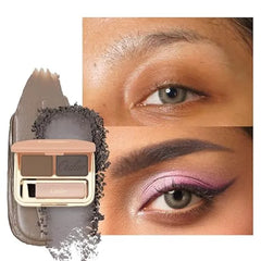 Oulac Waterproof Brown Eyebrow Powder Kit with Brow Brush 2 in1 Long Lasting Instant Eyebrow Pomade & Powder Natural Makeup for Sparse Brows 3.2 g/0.11 oz