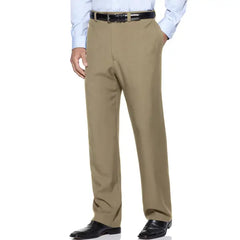 Haggar Men's Classic Fit Flat Front Hidden Expandable Dress Pants