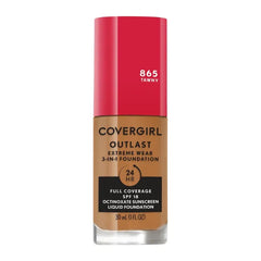 Covergirl Outlast Extreme Wear 3-in-1 Full Coverage Liquid Foundation, SPF 18 Sunscreen