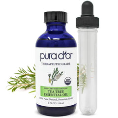 PURA D'OR Organic Essential Oil (4oz with Glass Dropper) - 100% Pure, Natural, Therapeutic Grade for Hair, Skin, Body & Aromatherapy Diffuser