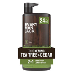 Every Man Jack 2-in-1 Daily Shampoo + Conditioner | Nourishing For All Hair Types, Naturally Derived, Cruelty-Free Shampoo and Conditioner Set for Men - 24oz