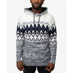 X-Ray Men's Color Blocked Pattern Hooded Sweater