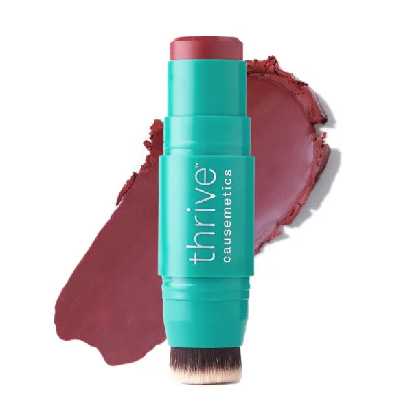 Thrive Causemetics Triple Threat Color Stick: Cream Blush Stick with Vitamin E, Evening Primrose Oil, Waterproof Smudge Proof Face Makeup Formula