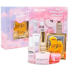 grace & stella Award Winning Skin Care Set Gifts for Her Travel Essentials with Under Eye Masks, Serum, Cleanser, Lip Balm Birthdays, Bachelorette, Bridesmaids, Teen Gifts Vegan Self Care