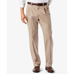 Dockers Men's Easy Classic Pleated Fit Khaki Stretch Pants