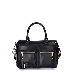 Time and Tru Versatile hand bag ,  Elegant Black & Beige Jacquard Beckett Satchel Handbag.
