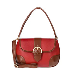 Time and Tru Women's Leather Shoulder Bag , Stylish Purse with Buckle