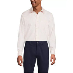 Lands' End Men's Pattern No Iron Supima Pinpoint Dress Shirt