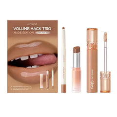 rom&nd Volume Hack Trio Set | Plumping, Hydrating K-Beauty Lip Kit for High-Shine, Plumping Gloss, Hydrating Balm & Smooth Liner