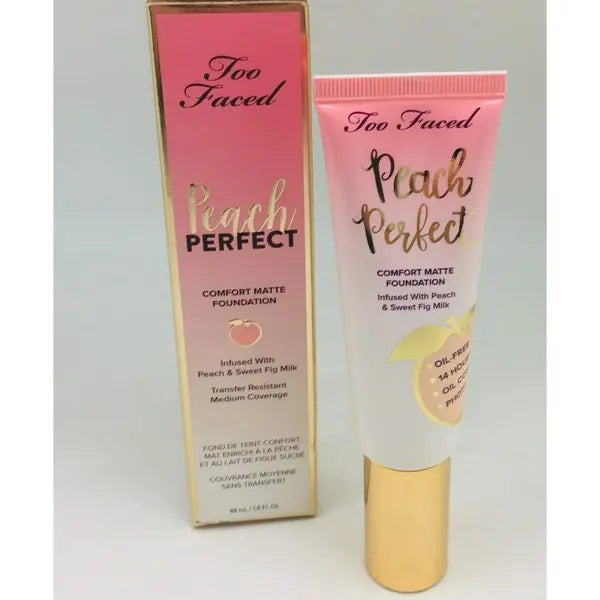 Too Faced, Foundation Peach Perfect Comfort Matte, Swan, 1.6oz/48ml