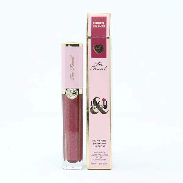 Too Faced Rich & Dazzling Sparkling Lip Gloss 0.25oz Hidden Talents