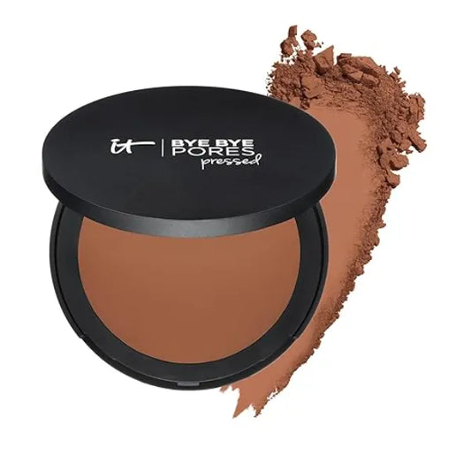 IT Cosmetics Bye Bye Pores Pressed Finishing Powder Universal Shades Contains Anti Aging Peptides, Hydrolyzed Collagen & Antioxidants 0.31 oz