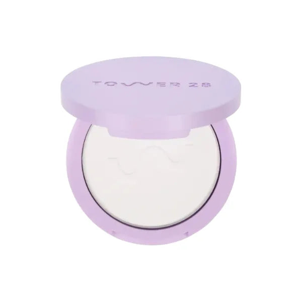 Tower 28 GetSet Pressed Setting Powder, Talc-Free Face Powder for Sensitive Skin with Kaolin Clay + Squalane, Blurs Skin + Sets Face Makeup - Transfer/Sweat-Proof