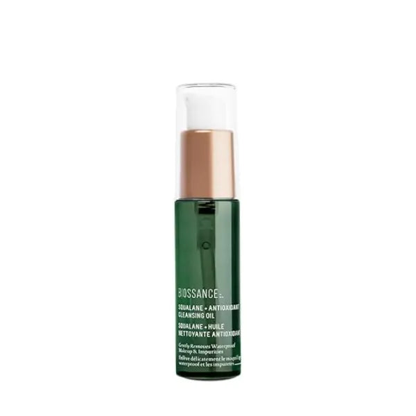 BIOSSANCE Squalane + Antioxidant Cleansing Oil. Lightweight Facial Oil Cleans Deep into Pores, Removes Makeup and Hydrates Skin. For all Skin Types
