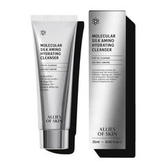 Allies of Skin Molecular Silk Amino Hydrating Cleanser, Hyaluronic Acid, Ceramides, Safflower & Moringa Oils. Nourishes, Conditions & Repairs