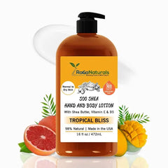 RaGaNaturals Shea Butter Body Lotion – Unscented, Lavender & Mango, Hydrating & Nourishing with Vitamin E, B5, Argan & Avocado Oils, Vegan & Cruelty-Free