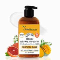 RaGaNaturals Shea Butter Body Lotion – Unscented, Lavender & Mango, Hydrating & Nourishing with Vitamin E, B5, Argan & Avocado Oils, Vegan & Cruelty-Free