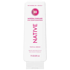 Native Sunscreen Lotion, SPF 30, 100% Mineral SPF for Face & Body Broad Spectrum UVA UVB for Men & Women, Suitable for Sensitive Skin & Hawaii Compliant, 7oz