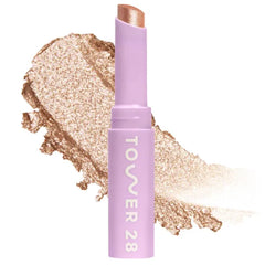 Tower 28 GoGo Cooling Shimmer Eyeshadow Stick - 8-Hour Wear Cream Eyeshadow + Precise Highlighter Stick - Water-Based Eye Makeup for Sensitive Eyes - Microplastic-Free Eye Shadow
