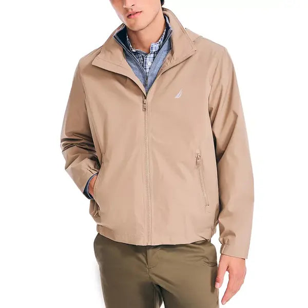 Men’s Classic Rainbreaker Hooded Zip-Front Lightweight Jacket