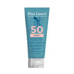 BLUE LIZARD Baby Mineral Sunscreen SPF 50+ – Zinc Oxide Broad Spectrum UVA/UVB Protection, Water-Resistant, Fragrance-Free with Smart Cap Technology