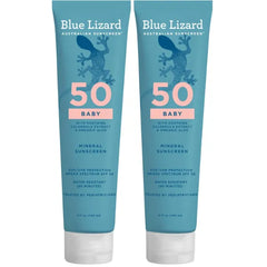 BLUE LIZARD Baby Mineral Sunscreen SPF 50+ – Zinc Oxide Broad Spectrum UVA/UVB Protection, Water-Resistant, Fragrance-Free with Smart Cap Technology