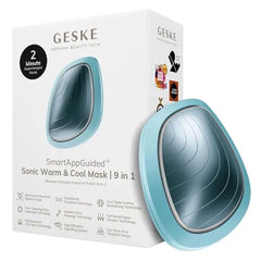 GESKE SmartAppGuided Sonic Warm & Cool Mask 9 in 1Beauty LED Face Mask Facial Glow Full Spectrum LED Light Best Face Massager Vibrating Mask Warm and Cold Skincare