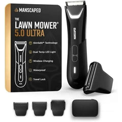 MANSCAPED The Lawn Mower 5.0 Ultra Men's & Women's Groin & Body Hair Trimmer - Dual-Head SkinSafe - Trimmer & Foil Blades, Waterproof Wet/Dry Groomer, USB-C Rechargeable with Travel Case