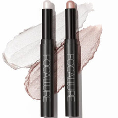 FOCALLURE 2 Pcs Cream Eyeshadow Stick,Brightener Eyeshadow Pencil Crayon,Highlighter Eye Shadow Stick Sets with Crease-proof Formula,Long Lasting Waterproof Eye Shadow Make Up