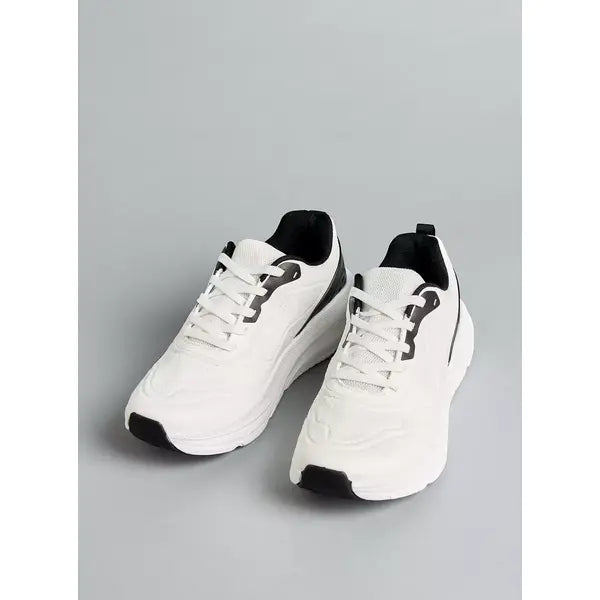 Textured | Lace-Up Sports Shoes with Pull Tabs