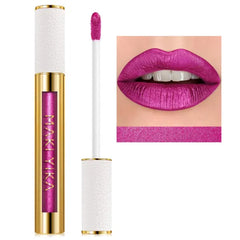 MAKI YIKA Metallic Pink Lipstick Long Lasting Hot Pink Lipsticks for Women, High Shine Glitter Lipstick No Smudge Transferproof Liquid Lip Gloss