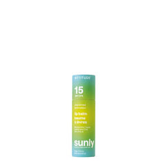 ATTITUDE Plastic-free Lip Balm with Sun Protection SPF 15, EWG Verified, Plant- and Mineral-Based Ingredients, Vegan and Cruelty-free - 0.3 Oz