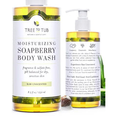 Tree to Tub Body Wash for Dry Skin & Sensitive Skin - pH Balanced Moisturizing Body Wash, Hydrating Sulfate Free Body Soap for Women & Men w/Organic Shea Butter, Natural Aloe