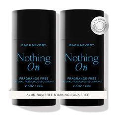 Each & Every Aluminum Free Deodorant for Women & Men - All Natural Deodorant for Sensitive Skin, EWG Verified - Clean, Baking Soda-Free, Plant-Based Fragrance - 2.5oz (2 Pack)