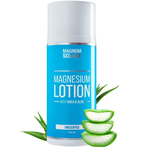Magnum Solace Magnesium Lotion with Aloe & Shea Apply to Legs Alternative to Topical Magnesium Cream