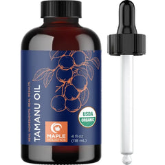 Maple Holistics Oil for Hair Skin & Nails - 100% Pure Organic Oil, Fast Absorbing Hair Body and Face Moisturizer plus Beauty DIYs - 4 Fl Oz