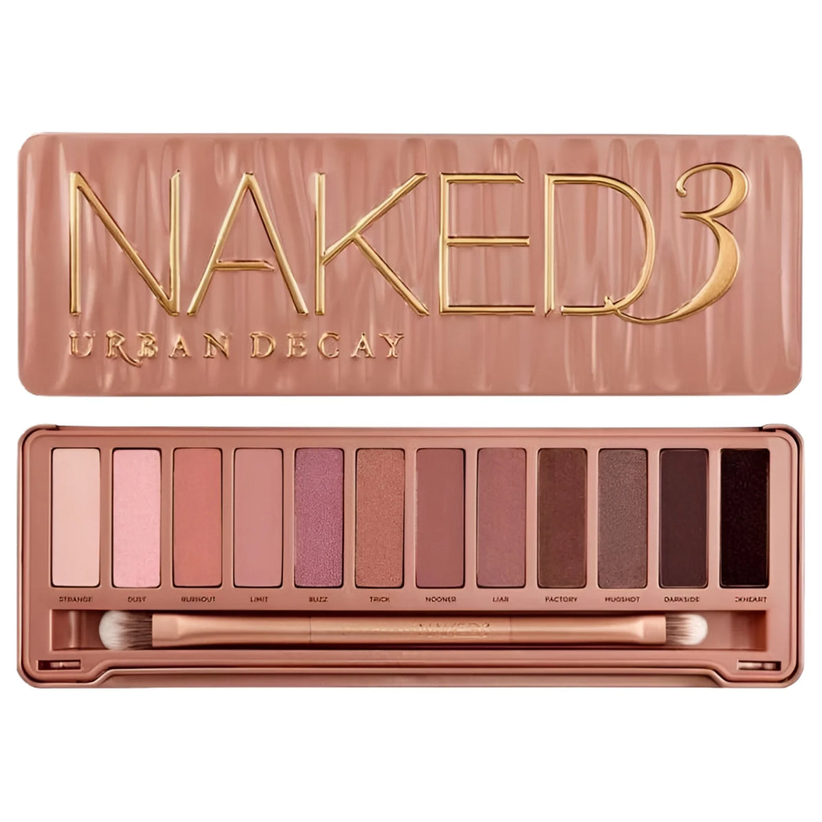 Urban Decay Naked 3 Eyeshadow Palette: 12x Eyeshadow 1x Doubled Ended Shadow/Blending Brush