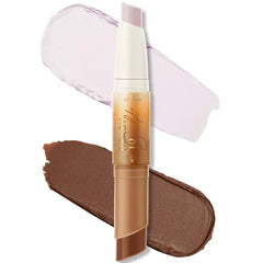 FOCALLURE 2 in 1 Cream Bronzer and Highlighter Stick,Non-greasy & Non-drying Contour Pencil,Easy to Create a Natural Matte Finishing,Long Lasting & Waterproof Face Brighten Make up Pen