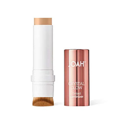 JOAH Highlighter Stick, Crystal Glow Tinted Luminizer Contour Makeup, Crystalide Peptide for Clearer, Smoother Looking Skin, Built-In Detachable Brush