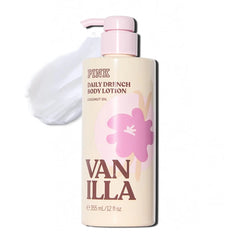Victoria’s Secret PINK Body Lotion 12 oz – Coconut Oil, Cucumber, Honey & Vanilla Hydrating Moisturizer