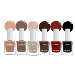 Claraline Nail Polish Set, 6 Trendy Colors, Non-toxic, Eco-Friendly, Quick Dry, All Seasons Skin Tones, Professional Manicure for Women and Girls