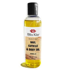 Bliss Kiss Simply Pure Hydrating Nail & Cuticle Oil 4 oz – Jojoba & Vitamin E Body Oil for Dry Skin, Hands, Feet & Elbows – Strengthens Nails, Softens Cuticles