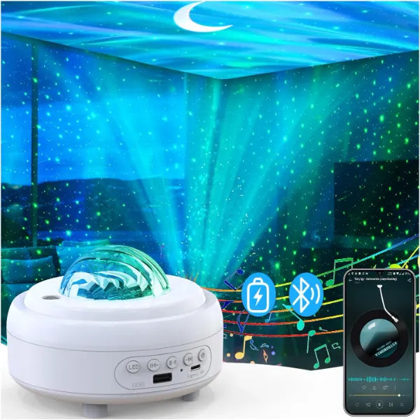 HUMIIEYE Star Projector with Bluetooth Speaker, Northern Lights Projector