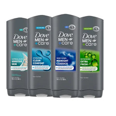 DOVE MEN + CARE Mens Body Wash, Dry Skin Body Wash with Micromoisture, Effectively Washes Away Bacteria While Nourishing Your Skin - 18 oz (Pack of 4)